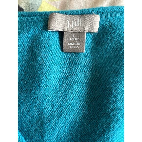 J.Jill Women's Sweater Size Large Petite Teal Long Sleeve V-Neck - Picture 6 of 9